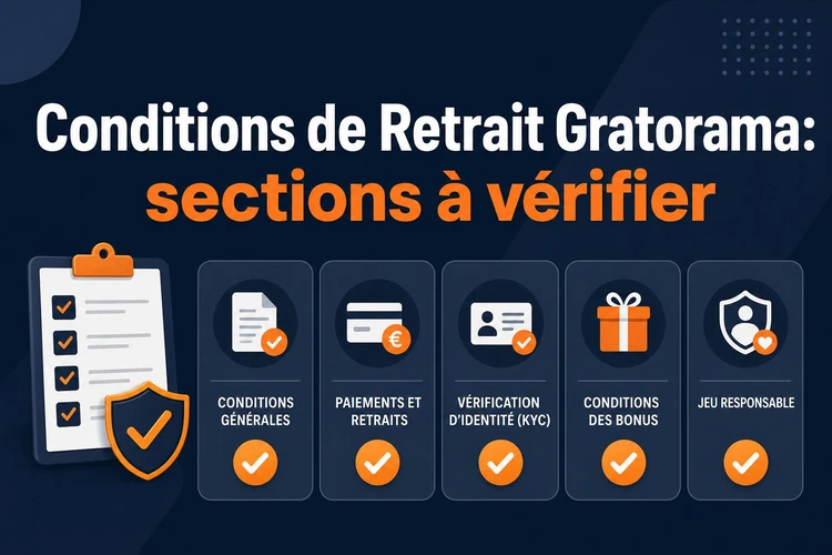 Conditions de Retrait Gratorama: quelles sections vérifier